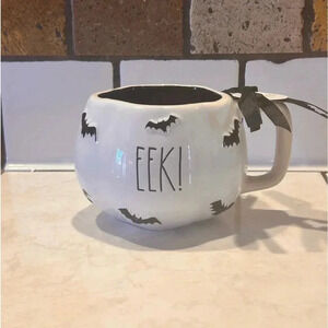 Rae Dunn Artisans Collection Halloween Bat EEK Ceramic Mug